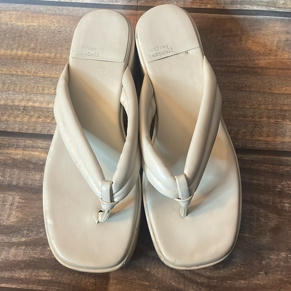 Jeffrey Campbell Finley Cream Platform Sandal size 9 - Picture 2 of 4